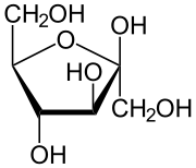 Structuurformule van β-D-fructose